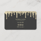 Carte De Visite Art Nail moderne Beauté Salon Black Gold Drift (Dos)