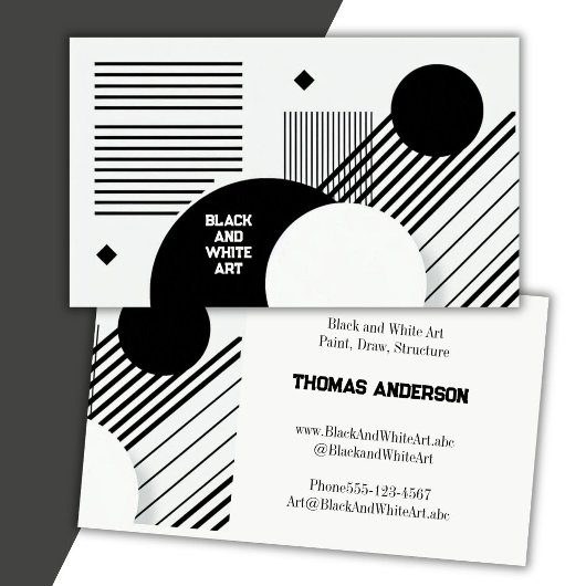 Carte De Visite Art noir et blanc