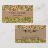 Carte De Visite Art Nouveau Alfonse Mucha fleurs d'oeillets floral (Devant / Derrière)