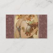 Carte De Visite Art Nouveau Femme Mucha Belle (Dos)