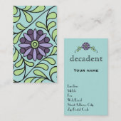 Carte de visite Art Nouveau Fleur et Vin (Devant / Derrière)