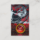 CARTE DE VISITE ART NOUVEAU PAN, ROUGE BLACÉ BLANC DOMMASQUE MONOG (Dos)