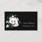 Carte De Visite Art Nouveau Renard blanc arctique (Devant)