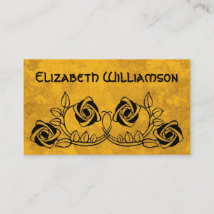 Carte De Visite Art Nouveau vintage rétro chic roses fleurs floral