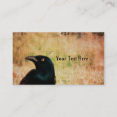 Carte De Visite Art numérique d'oiseaux de Grackle (Dos)