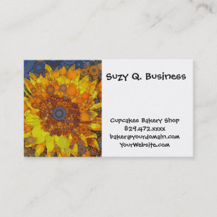 Carte De Visite Art numérique en mosaïque du cercle de tournesol b