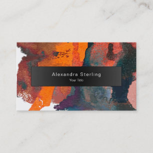 Carte De Visite Art Orange Abstrait Art aquarelle