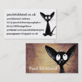 Carte De Visite Art oriental noir de chat (Devant / Derrière)