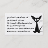 Carte De Visite Art oriental noir de chat (Devant)