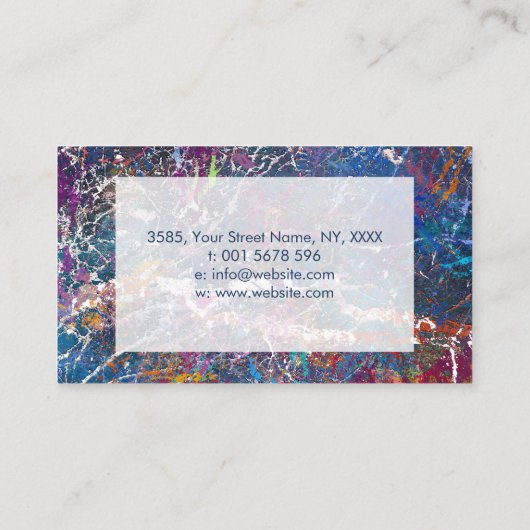 Carte De Visite Art original Abstrait Paint Splatter (Dos)