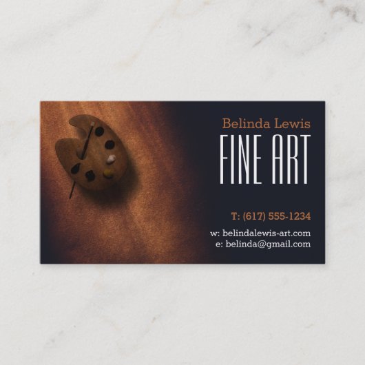 Carte De Visite Art | Peintre à huile Sepia (Devant)
