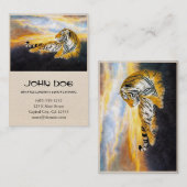 Carte De Visite Art pelucheux chinois frais de pré de coucher du (Devant / Derrière)