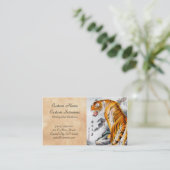 Carte De Visite Art pelucheux de tigre d'aquarelle chinoise (Debout devant)
