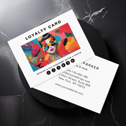 Carte De Visite Art pop moderne tendance Loyauté 5 clous Lashes