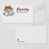 Carte De Visite Art populaire d'Ukrainien de fille de Perogie (Devant / Derrière)