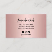 Carte De Visite Art rose moderne de maquillage d'or (Dos)