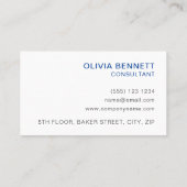 Carte De Visite Art Royal Bleu Abstrait (Dos)