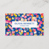 Carte De Visite Art Royal Bleu Abstrait (Devant)