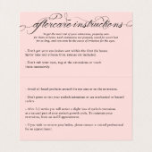 Carte De Visite Art tourbillonnant Script Lash Artist Aftercare (Intérieur déplié)