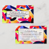 Carte De Visite Art Vibrant couleur brosse éclatante d'explosion a (Devant / Derrière)