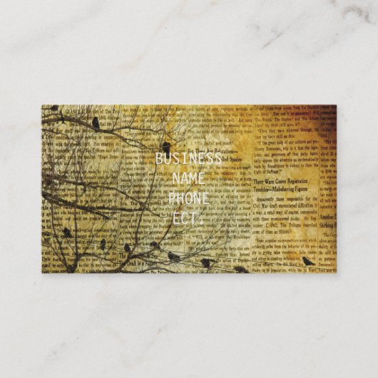 Carte De Visite Art vieux journal (Devant)