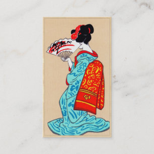 Carte De Visite Art vintage japonais frais de portrait de geisha