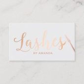 Carte De Visite Artefacts maquillage Rose Gold Script Classy Grey (Devant)