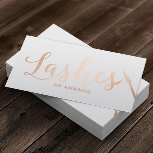 Carte De Visite Artefacts maquillage Rose Gold Script Classy Grey