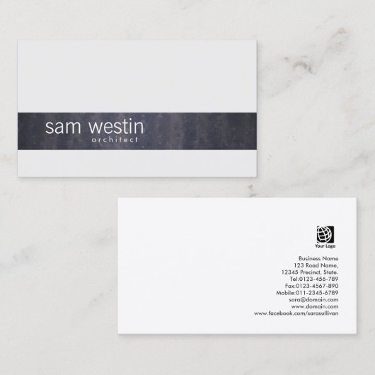 Carte De Visite Arthitect Compétences professionnelles Black Grung (Devant / Derrière)
