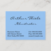 Carte De Visite Arthur Thiele - chat bavarois d'Alpes (Dos)