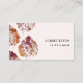 Carte De Visite Artiatic Rustic Watercolor Falling Leaves Autumn (Devant)
