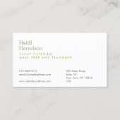 Carte De Visite Artichoke Screen Print Catering Green/Black (Dos)