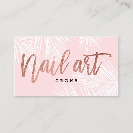 Carte De Visite Artillerie rose en or script palmier rose (Devant)