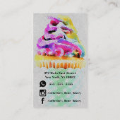 Carte De Visite Artisan Arc-en-ciel Aquarelle Cupcake Accueil Boul (Dos)