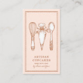 Carte De Visite Artisan Cupcake Bakery Baking Utensils (Devant)