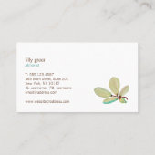 Carte De Visite Artisan de la feuille verte aquarelle branche de l (Dos)