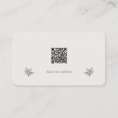 Carte De Visite Artisan Florist Minimalist Botanical QR Code (Dos)