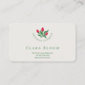 Carte De Visite Artisan Florist Minimalist Botanical QR Code (Devant)