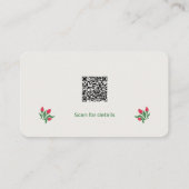 Carte De Visite Artisan Florist Minimalist Botanical QR Code (Dos)