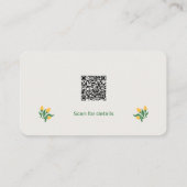 Carte De Visite Artisan Florist Minimalist Botanical QR Code (Dos)