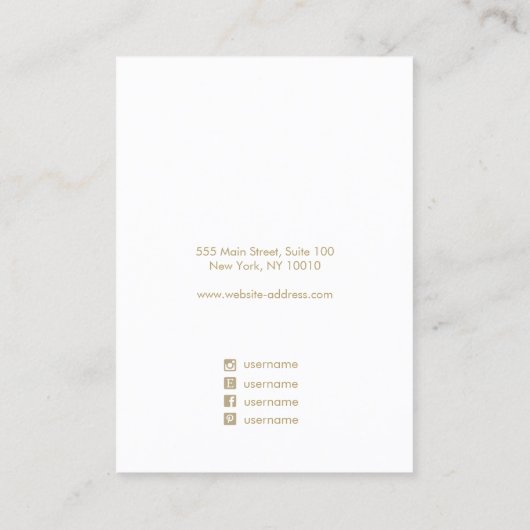 Carte De Visite Artisan Lavender Aquarelle Script Collier Busi (Dos)