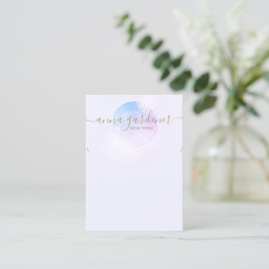 Carte De Visite Artisan Lavender Aquarelle Script Collier Busi (Debout devant)