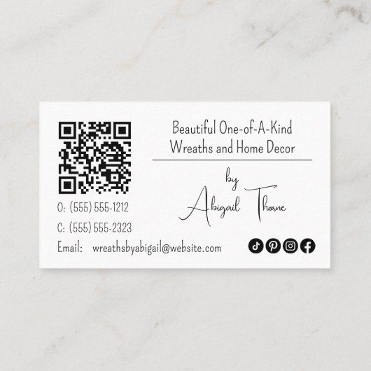 Carte de visite artisanal Eucalyptus semis (Dos)