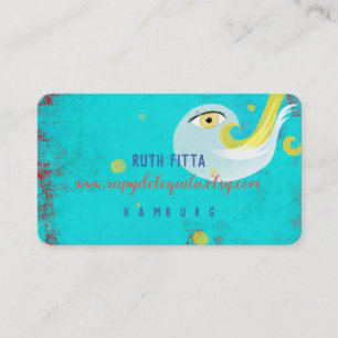 Carte de visite artisanale en détresse oiseau bleu