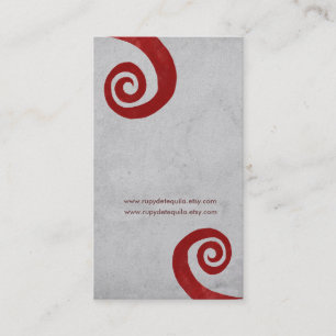 Carte de visite artisanale en spirale rouge en dét