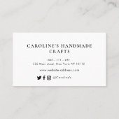 Carte De Visite Artisanat (Dos)