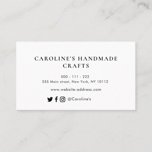 Carte De Visite Artisanat (Dos)