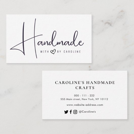 Carte De Visite Artisanat (Devant / Derrière)