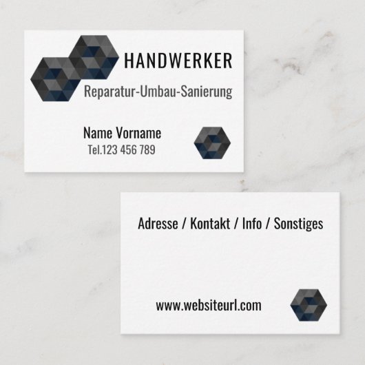 Carte De Visite Artisanat (Devant / Derrière)