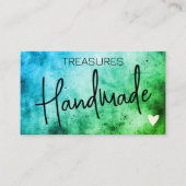 Carte De Visite Artisanat artisanal Calligraphie Bleu Vert Décroch (Devant)